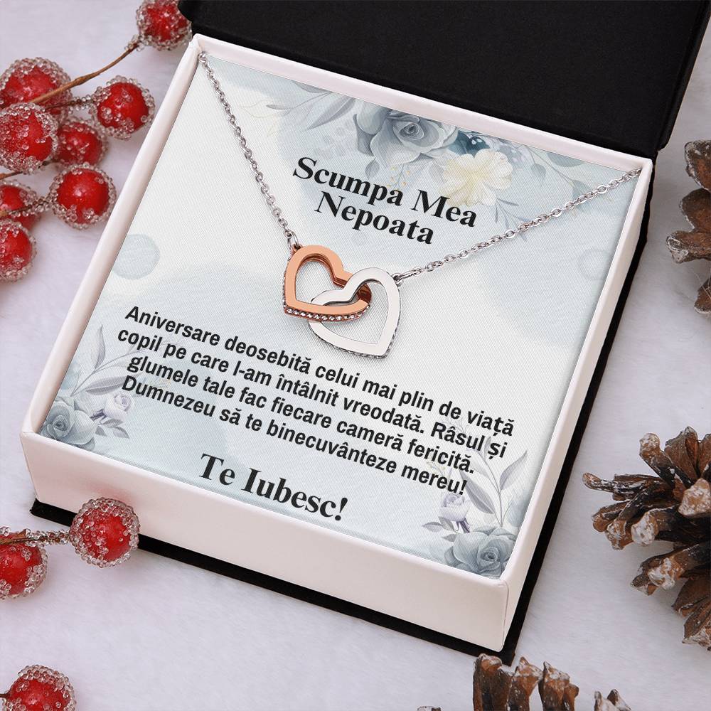 My Dear Niece - I Love You - Pair of Hearts Necklace