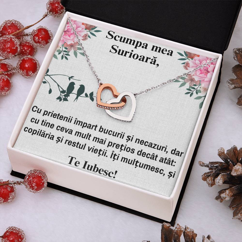 Colier pentru Sora – Colier Inimi Pereche
