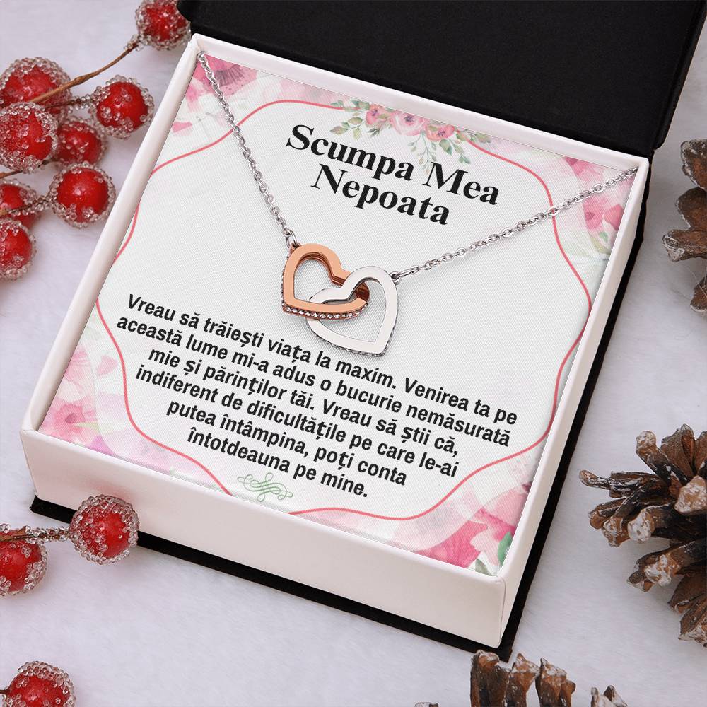 My Dear Niece – Pair of Hearts Necklace
