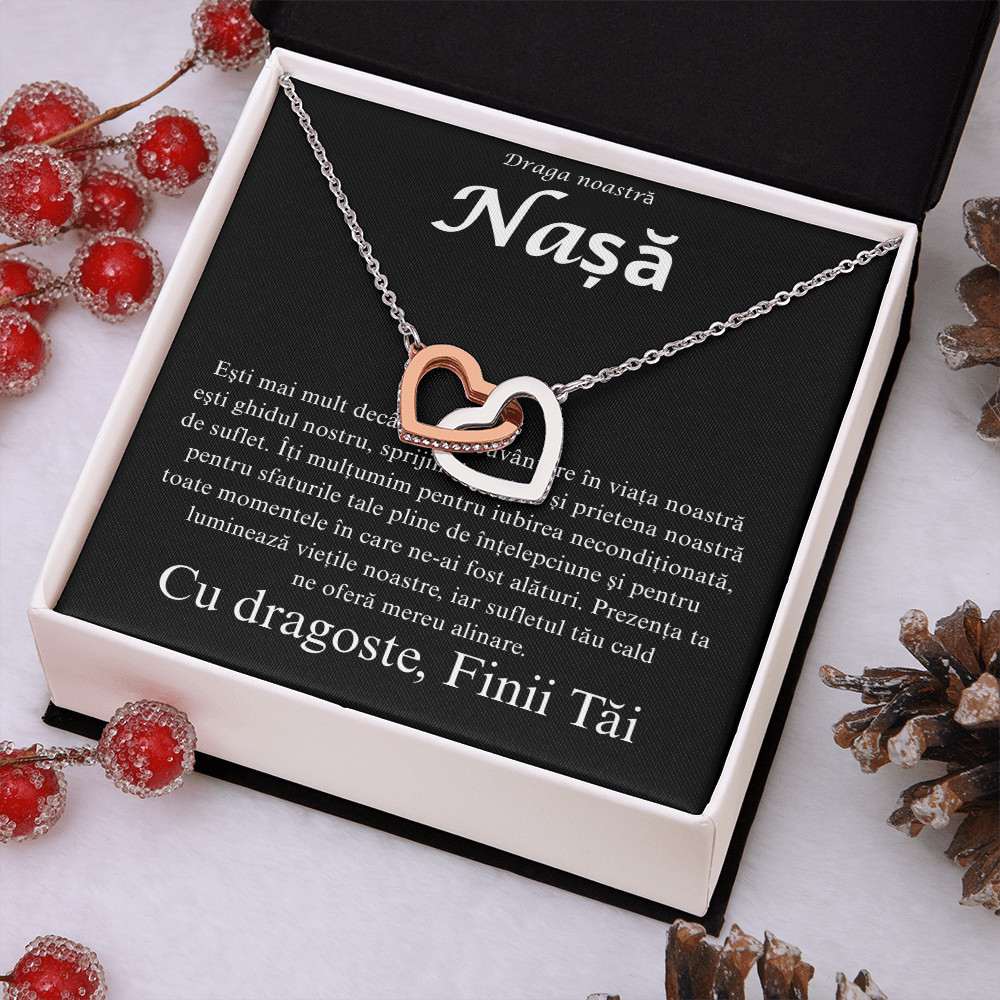 Gift for my dear godmother - Pair of Hearts Necklace