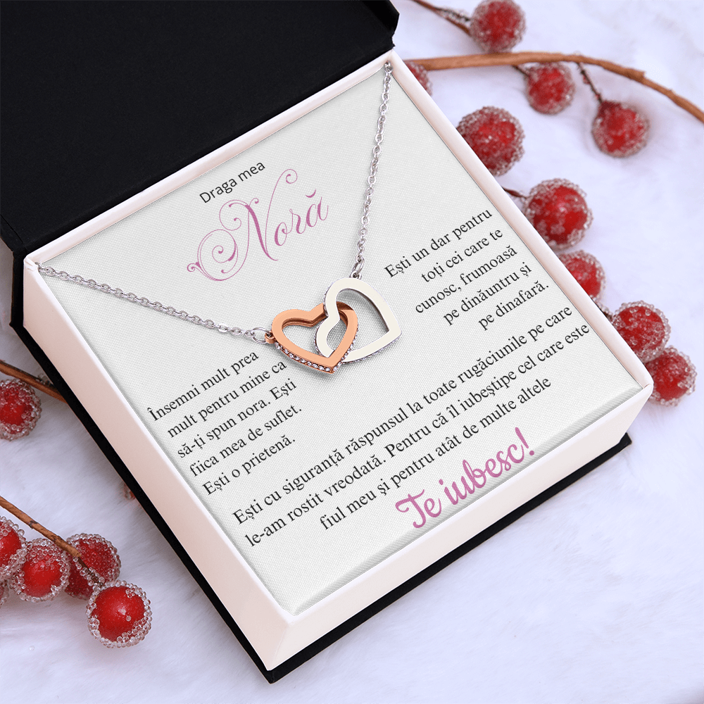 Gift for my dear daughter-in-law - Pair of Hearts Necklace