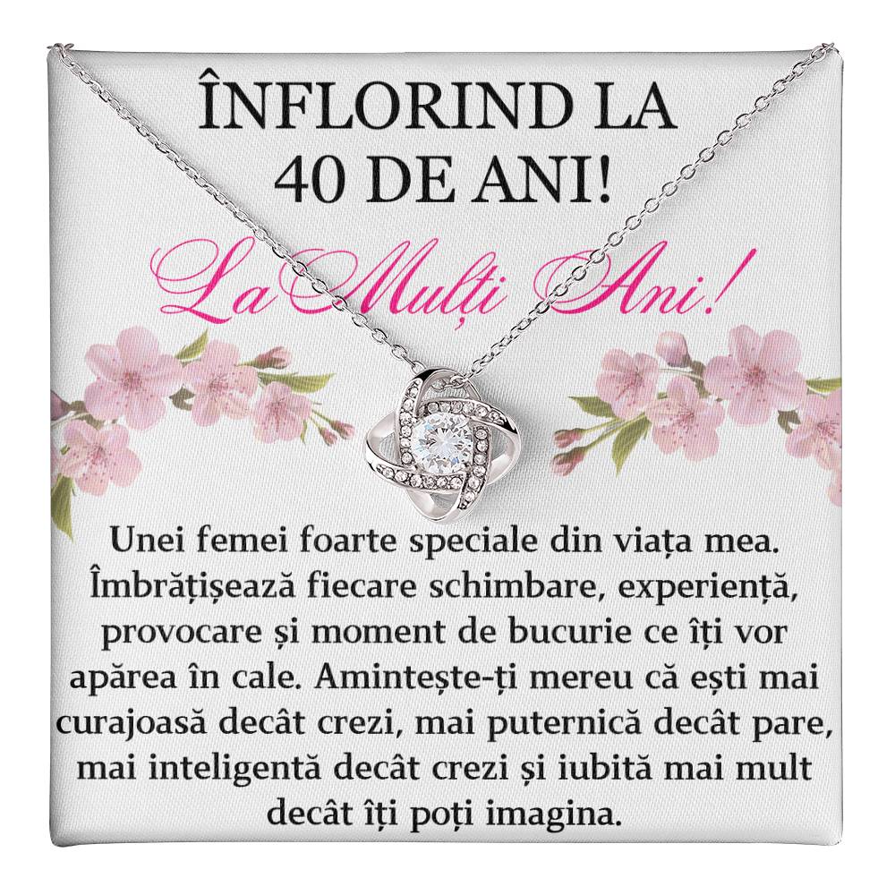 Colier Love Knot-mesaj aniversar