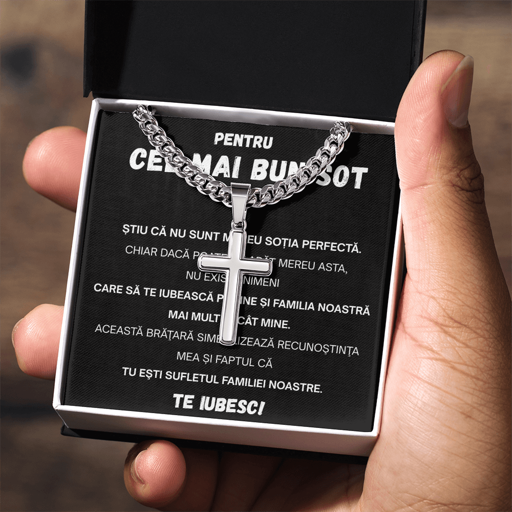 Cadou Pentru dragul meu Fiu- Lantisor  Cruce