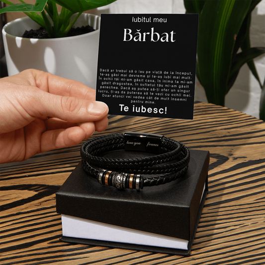 Ajándék kedves barátomnak - Fonott bőr karkötő