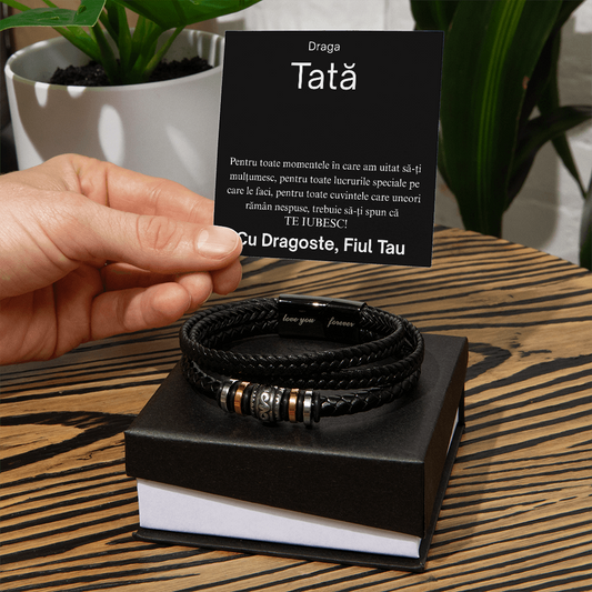 Gift for Dad - Braided Leather Bracelet