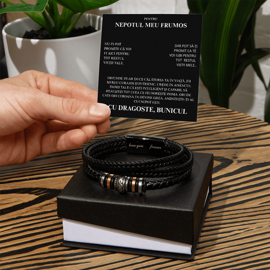 Gift for my dear nephew - Braided Leather Bracelet