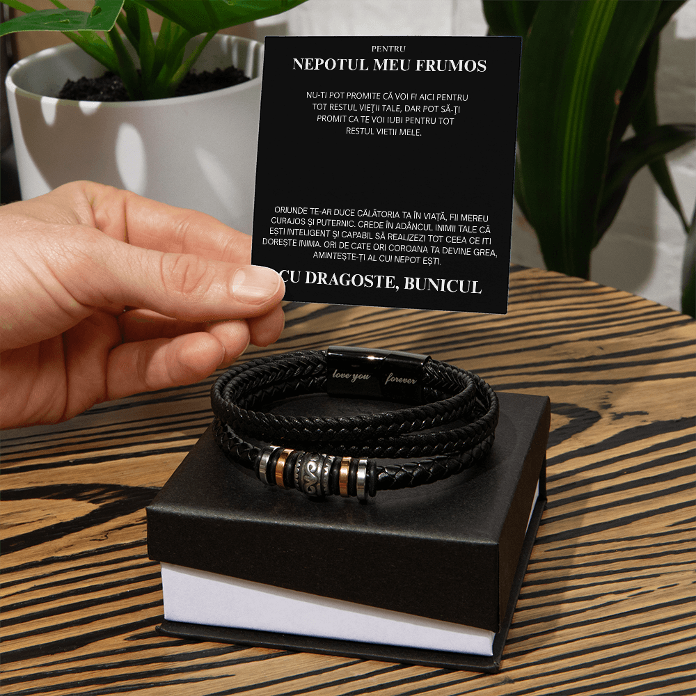 Gift for My Nephew - Braided Leather Bracelet