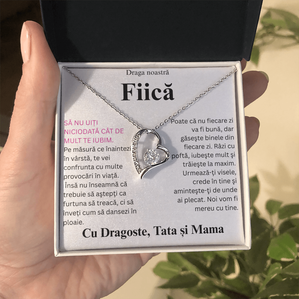 Cadou pentru  draga mea  fiică-lănțișor inimă simpla