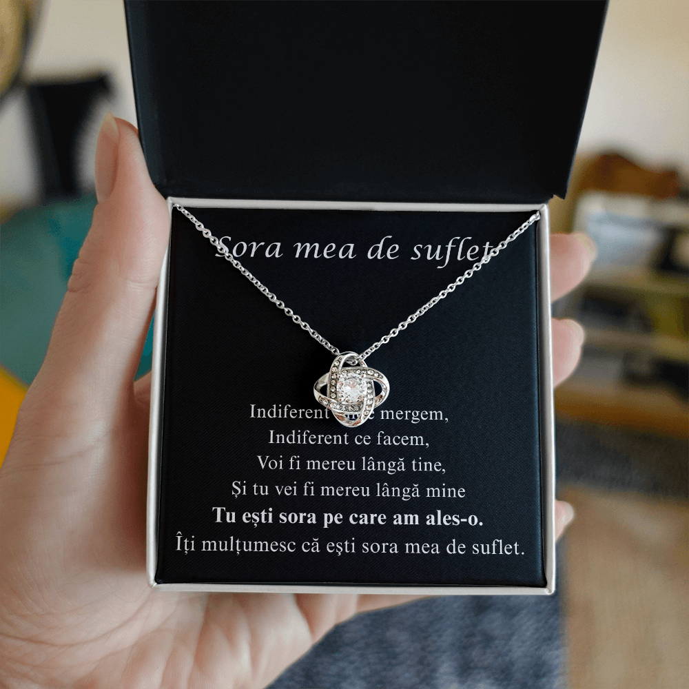 Cadou pentru sora  mea  - Colier Love knot