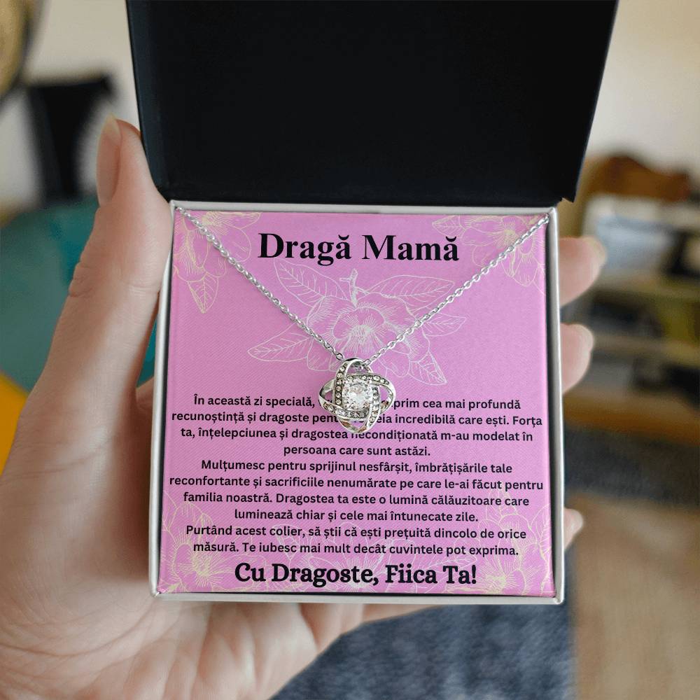 Draga Mamă - Colier Love Knot Aniversar