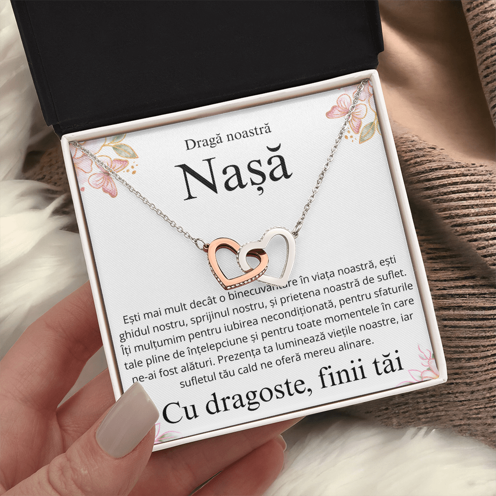 Gift for my dear godmother - Pair of Hearts Necklace