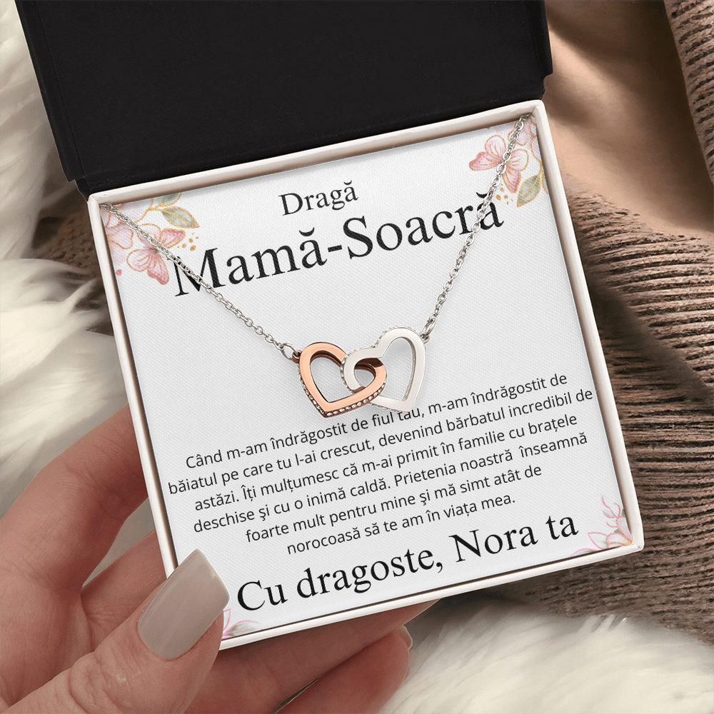 Gift for my dear mother-in-law - Pair of Hearts Necklace
