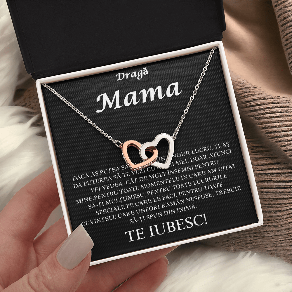 Cadou pentru mama mea draga  - Colier Inimi Pereche