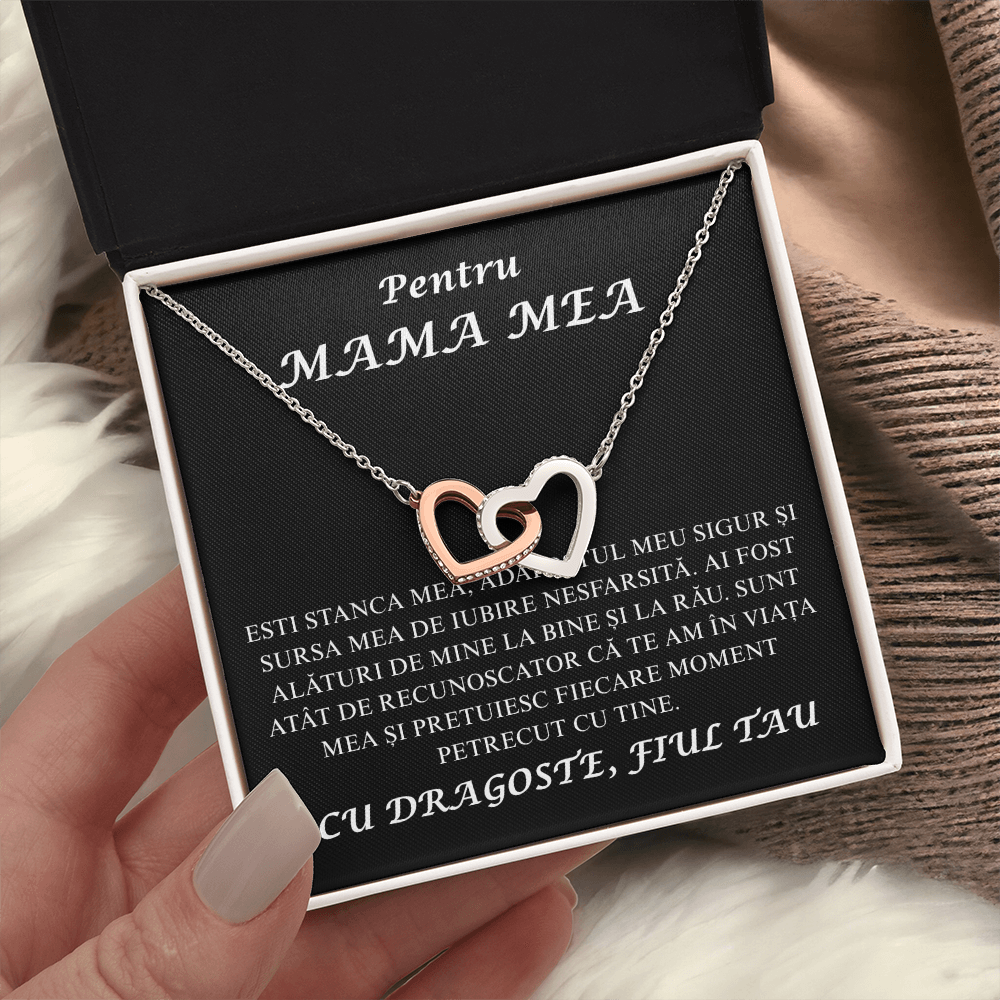 Cadou pentru Mama  mea - Colier Inimi Pereche