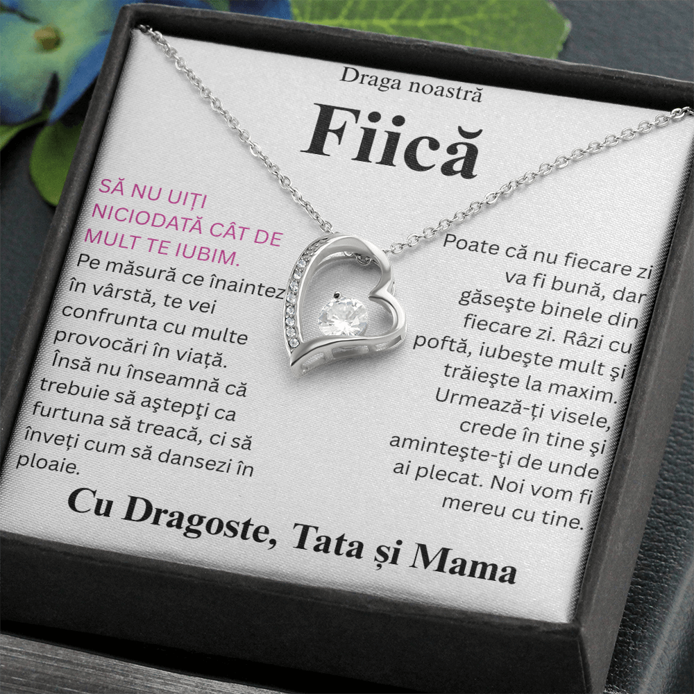 Cadou pentru  draga mea  fiică-lănțișor inimă simpla