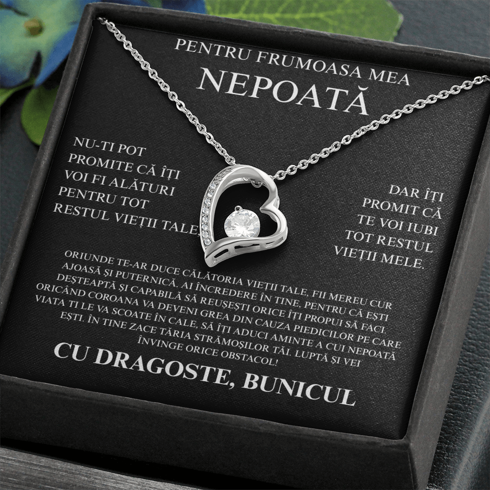Cadou Pentru nepoata mea  draga   - Colier inimă Love