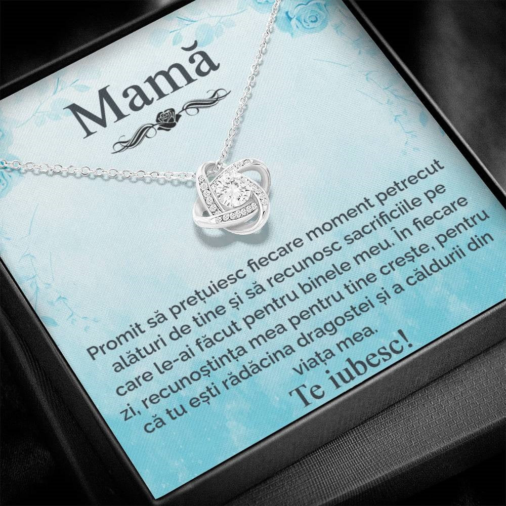 Mom, I love you, love knot necklace
