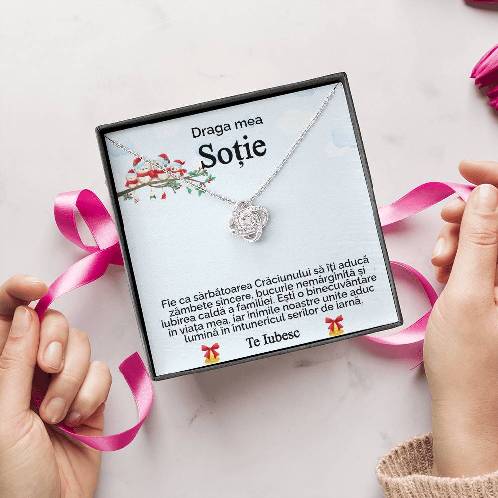 For My Dear Wife. Love Knot Necklace