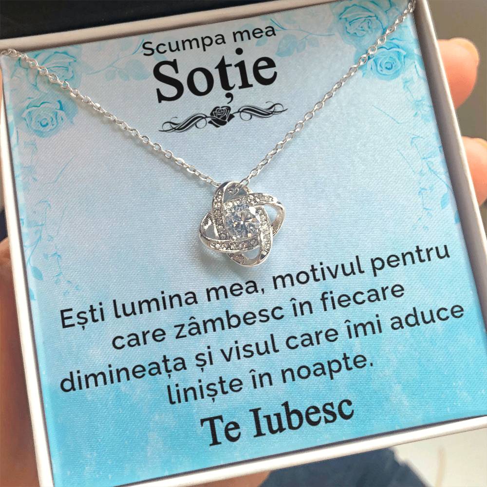 My dear wife, I love you - love knot necklace