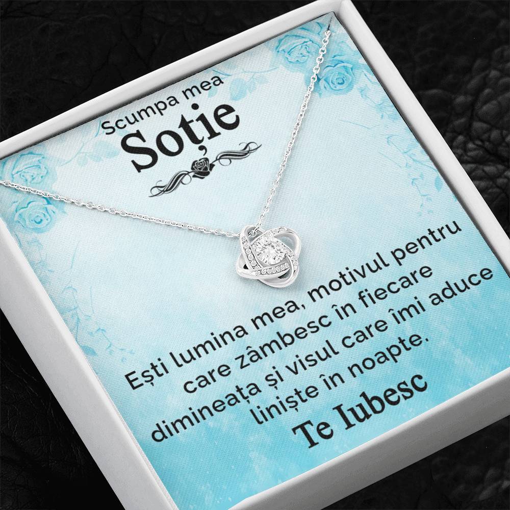 My dear wife, I love you - love knot necklace