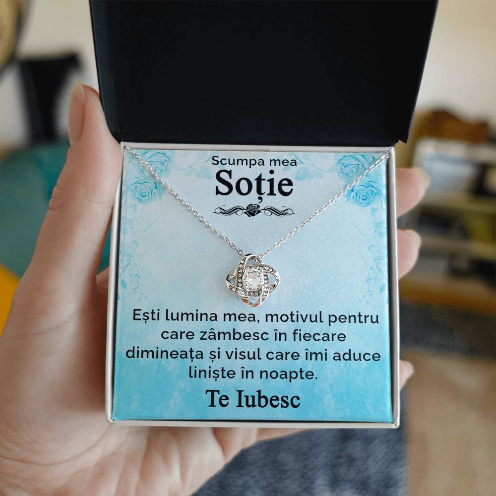 My dear wife, I love you - love knot necklace