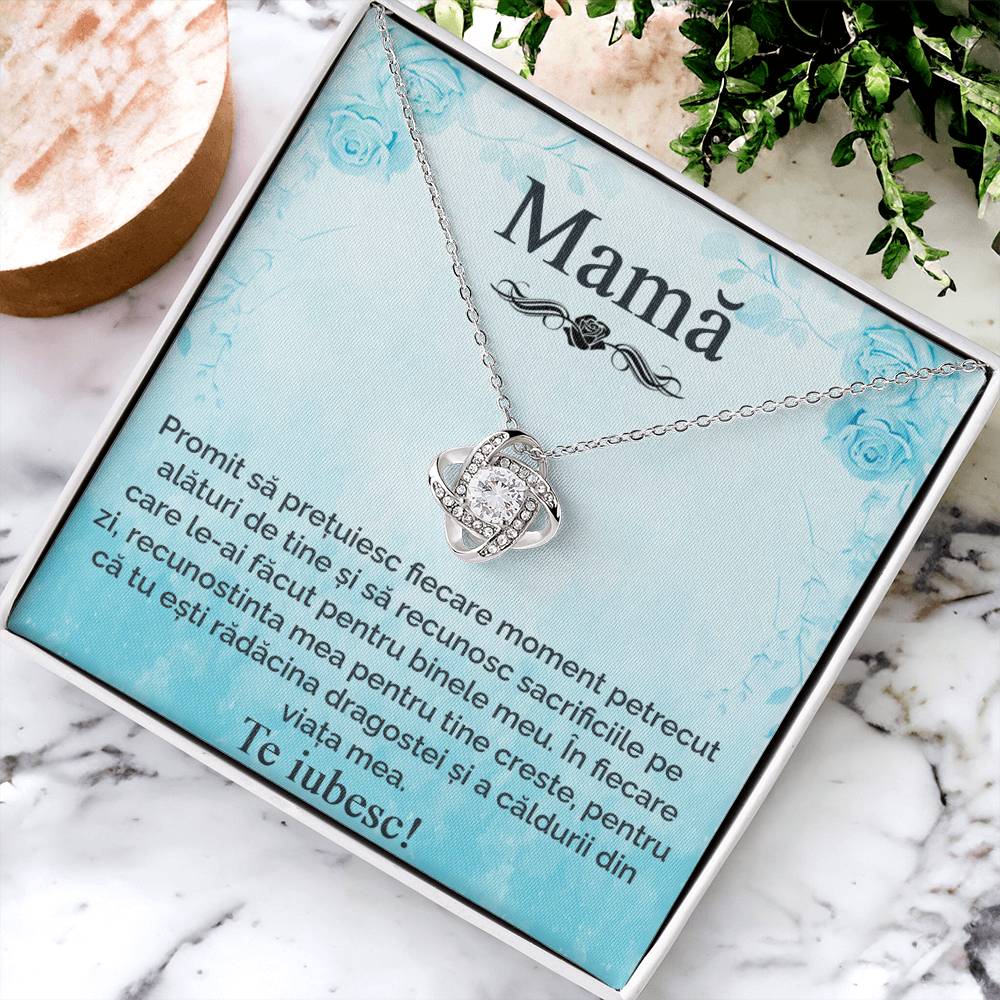 Mom, I love you, love knot necklace
