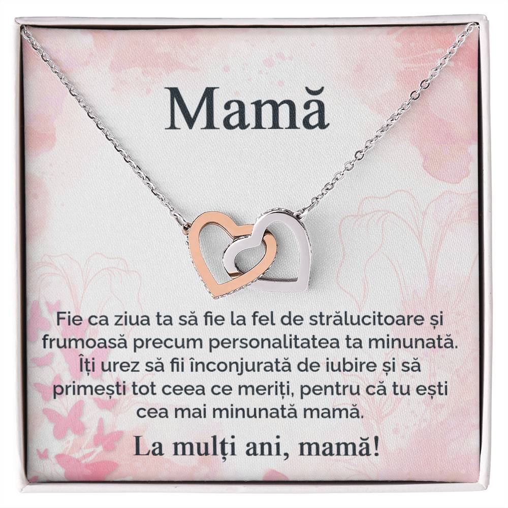 Happy Birthday Mom - pair of hearts necklace