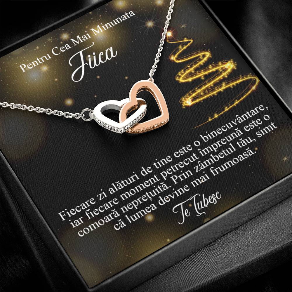 For the Most Wonderful Daughter. Pair of Hearts Necklace