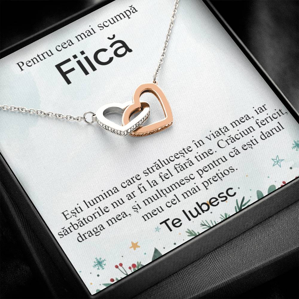 For the Most Precious Daughter. Pair of Hearts Necklace