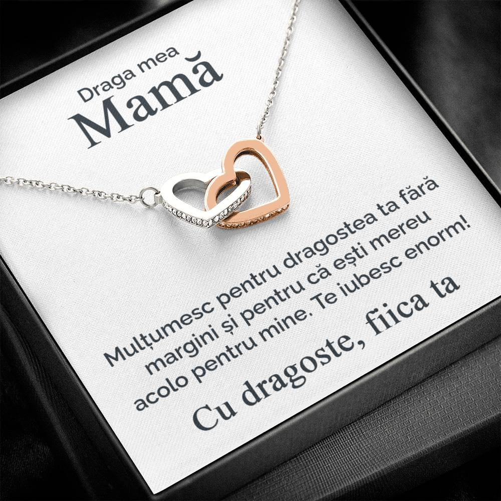 My dear mother - From your daughter - Pair of hearts necklace
