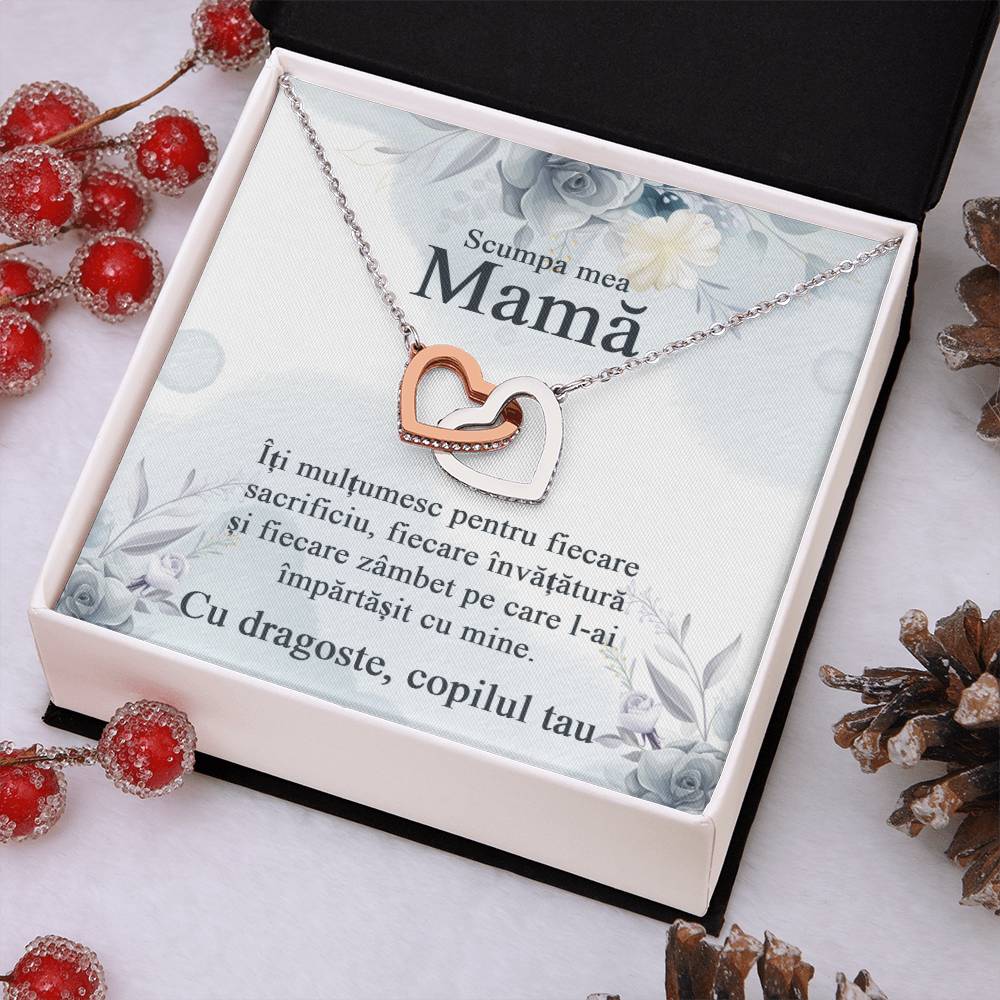 My dear mother - Pair of Hearts Necklace