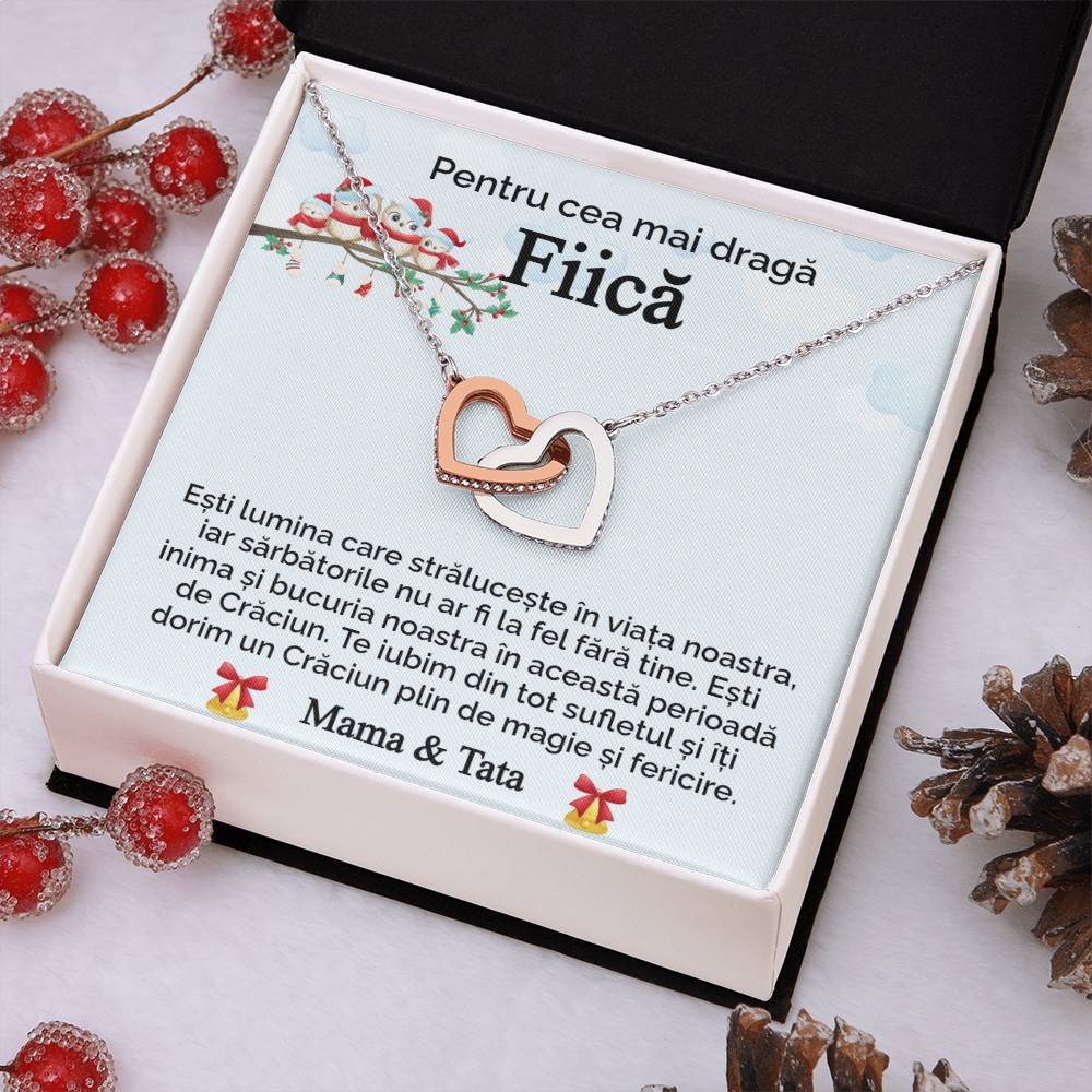 For the Dearest Daughter. Pair of Hearts Necklace