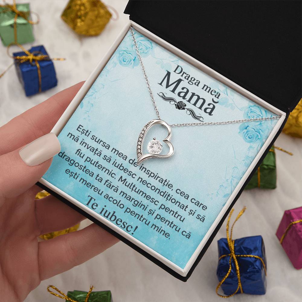 My dear mother - I love you - Heart necklace