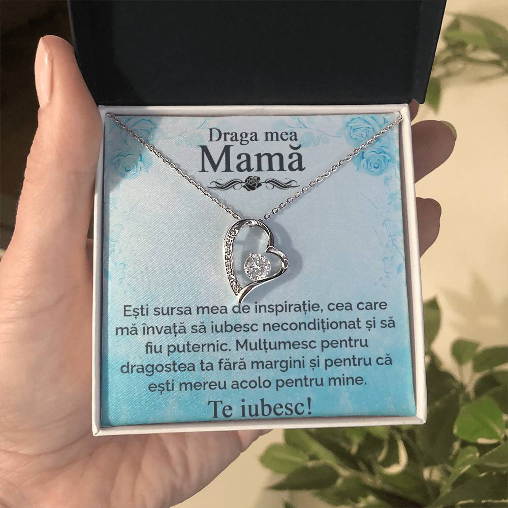 My dear mother - I love you - Heart necklace