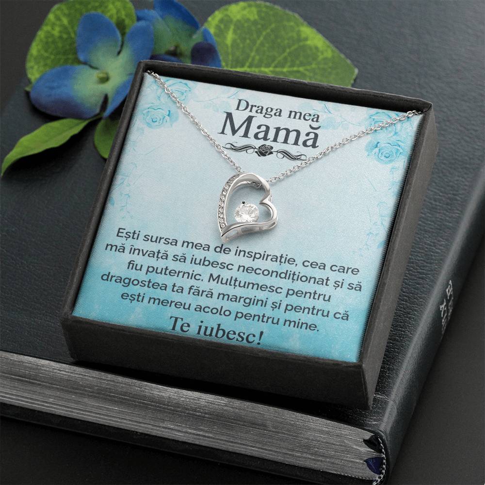 My dear mother - I love you - Heart necklace