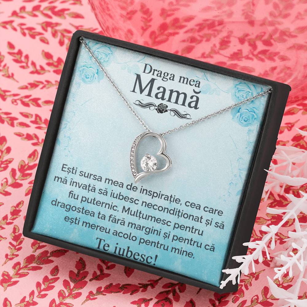 My dear mother - I love you - Heart necklace