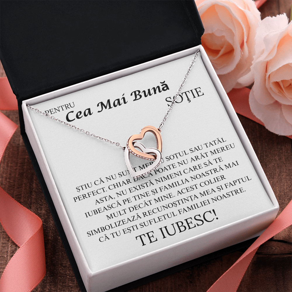 Gift for my dear Wife - Love Pair Hearts Necklace