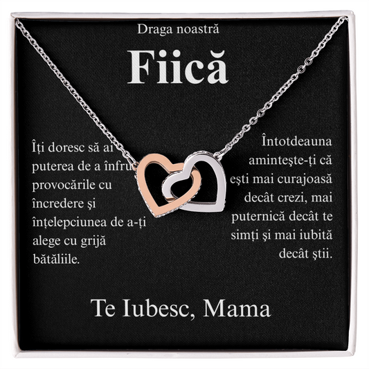 Cadou pentru fiica mea  draga   – Colier Inimi pereche
