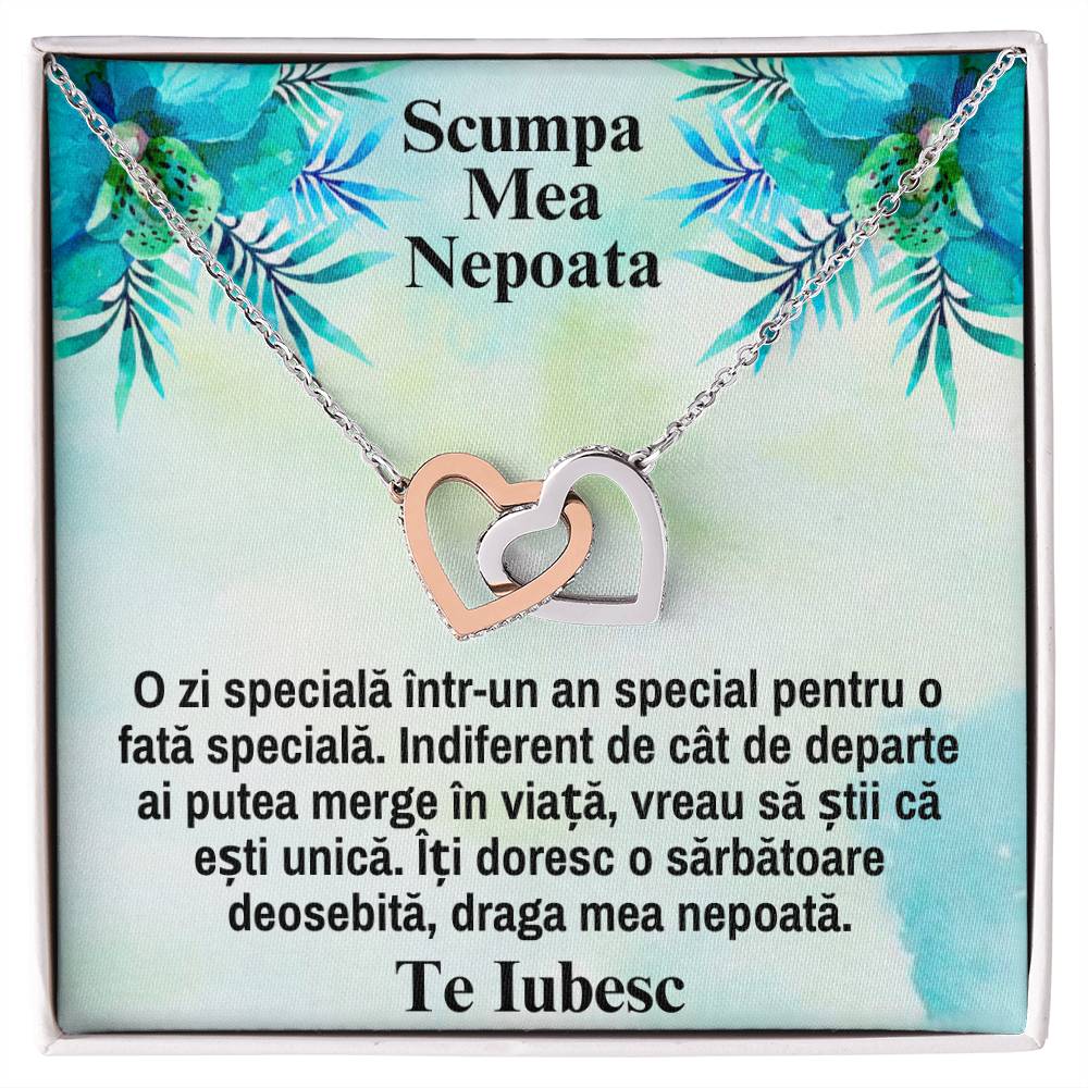 My Dear Niece – Pair of Hearts Necklace