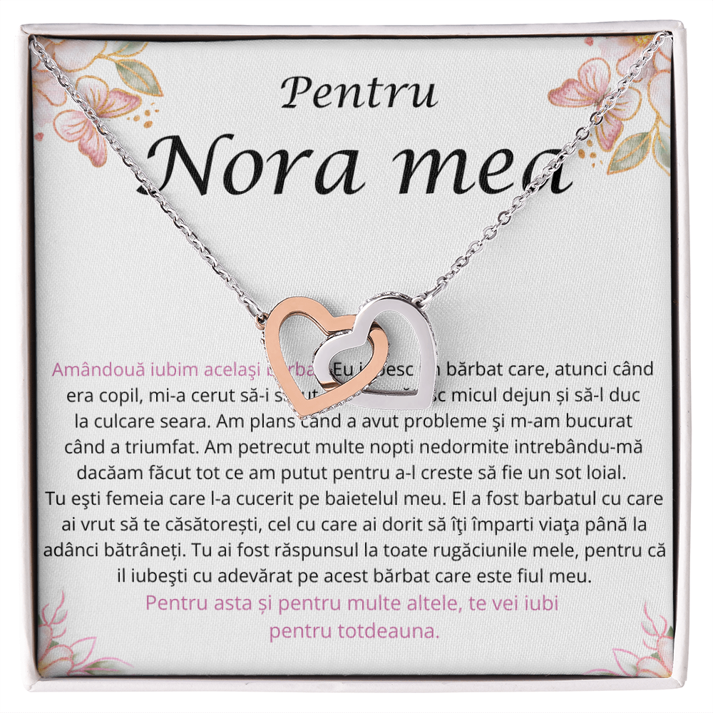 Cadou pentru nora mea draga  - Colier Inimi Pereche