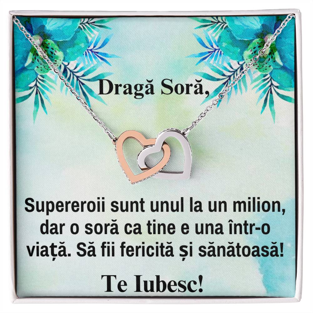 Scumpa mea Sora – Colier Inimi Pereche