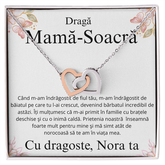 Cadou pentru draga mea mama soacra  - Colier Inimi Pereche