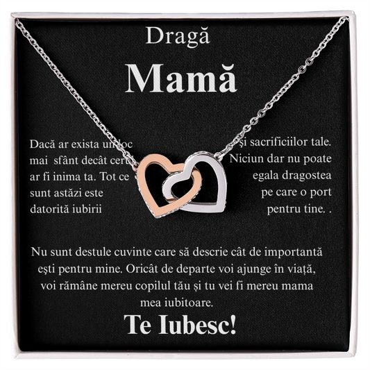 Cadou pentru Mama - Colier Inimi Pereche