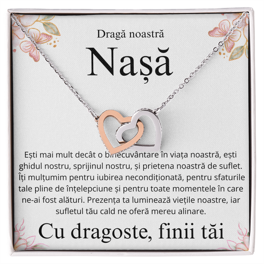 Gift for my dear godmother - Pair of Hearts Necklace