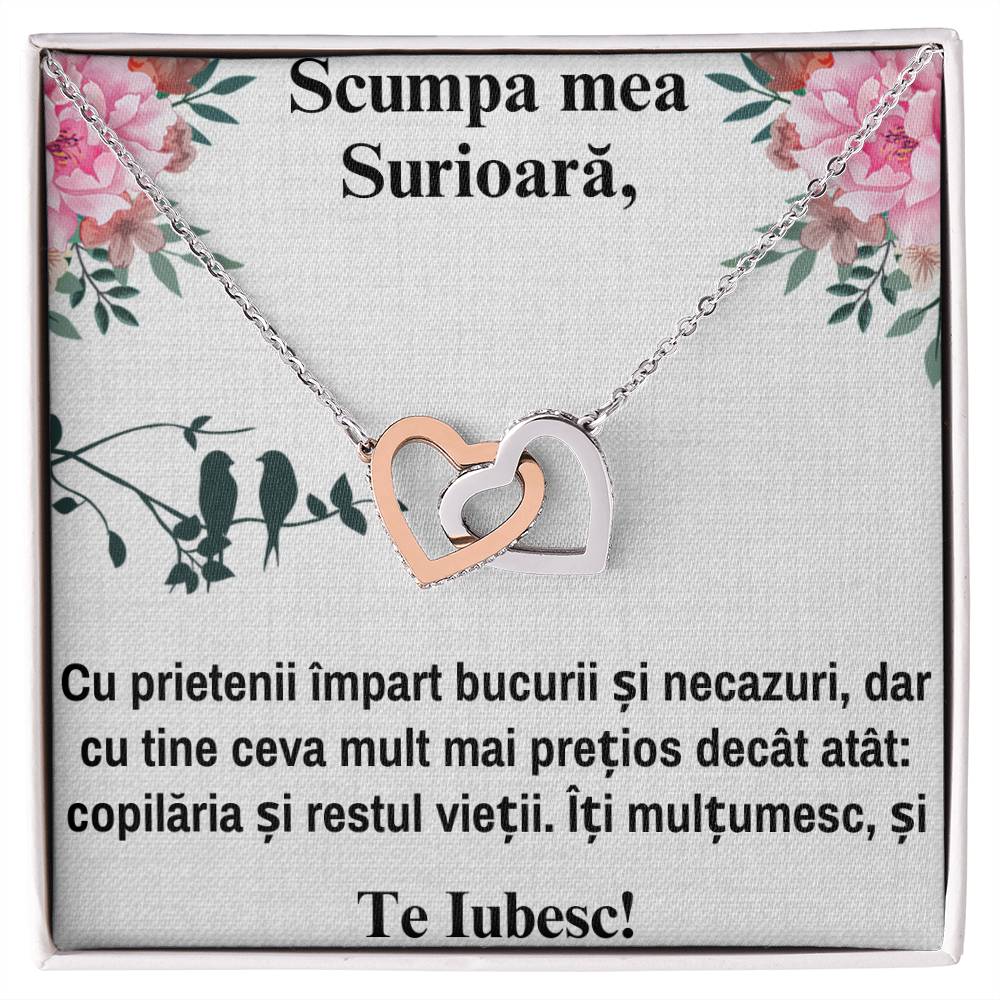 Colier pentru Sora – Colier Inimi Pereche