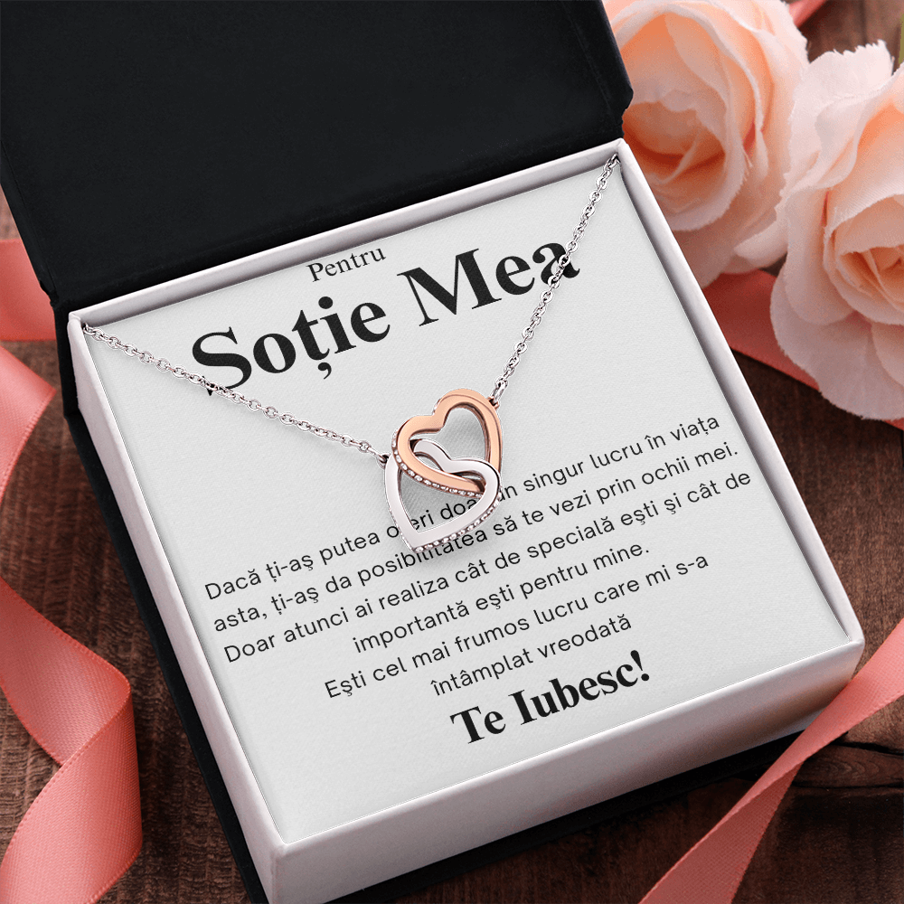 Gift for my dear Wife - Pair of Hearts Necklace