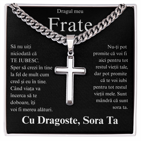 Cadou Pentru dragul meu fratele - Lănțișor Cruce