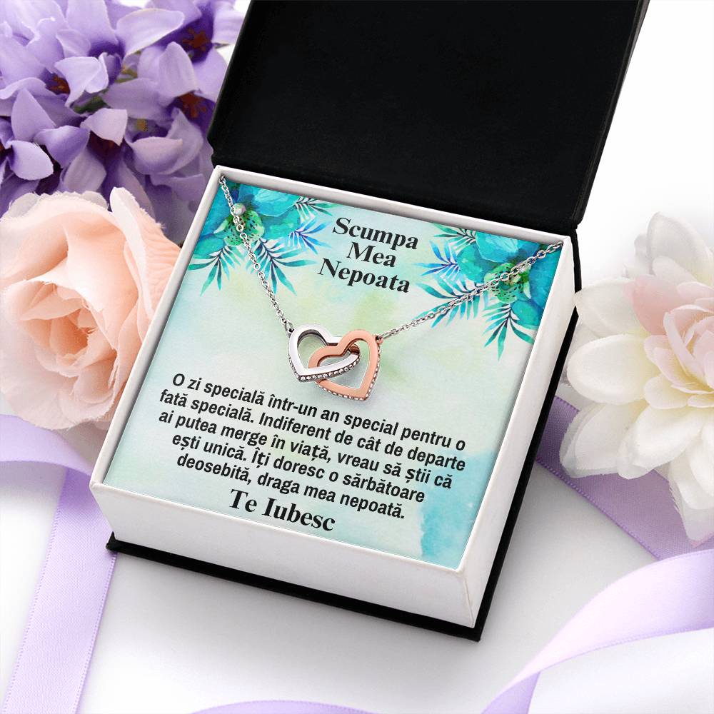 My Dear Niece – Pair of Hearts Necklace