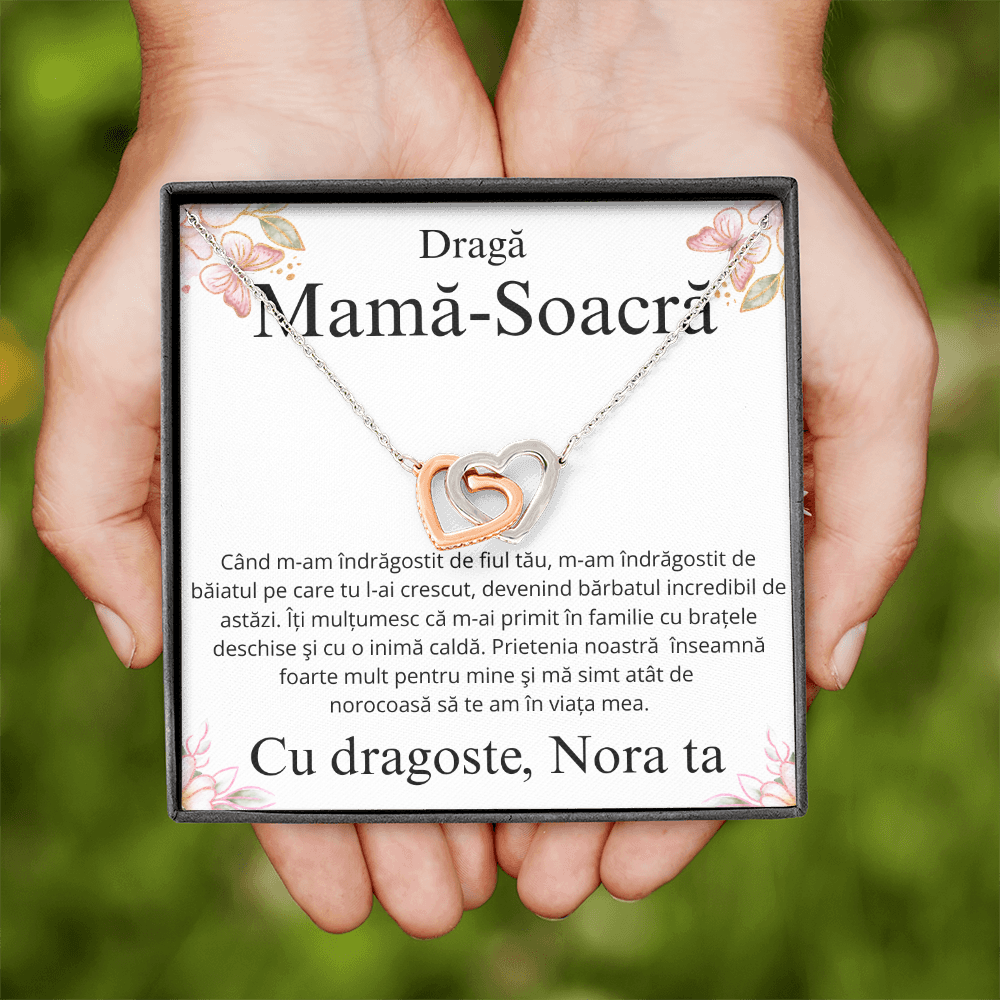 Cadou pentru draga mea mama soacra  - Colier Inimi Pereche
