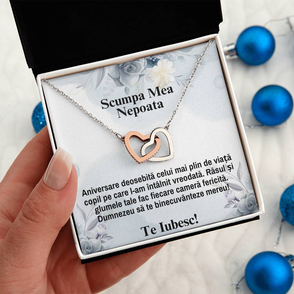 Draga Mea, Nepoata - Te Iubesc - Colier Inimi Pereche